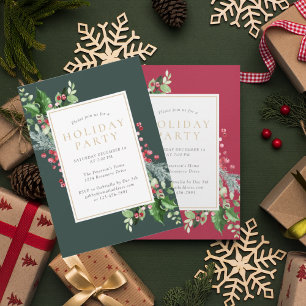 Holly Berry Greenery Frory Christmas Foto Feiertagskarte
