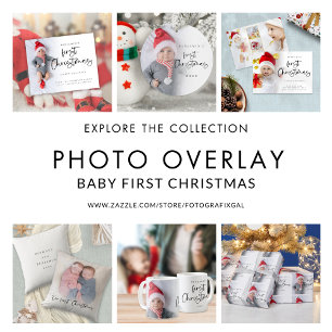 Modernes Baby First Christmas Name Year Foto Ornament