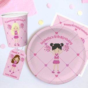 Asiatische Chefin Niedlich Pink Custom Birthday Pa Pappteller