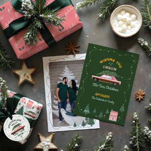 Familienpink Vintage Auto Weihnachtsbaum Lieferung Zweifarbige Tasse