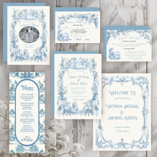 Toile de jouy French Wedding Welcome Sign Poster