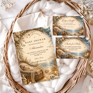 Verzauberte Strand Boho Babyparty Einladung