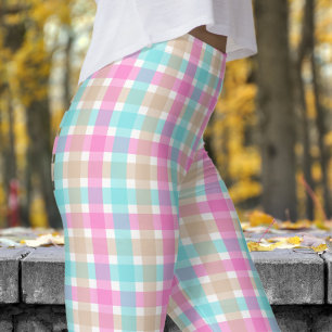Dicke Schwarz-Blau-Karo-Muster Leggings