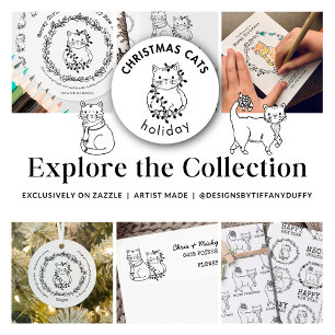 Melodische Weihnachtsfarbe Deine eigene Katze im L Feiertagskarte