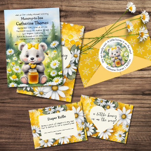 Honey Bear Daisy Flower Garden Frühjahrsdusche Runder Aufkleber