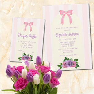 Garden Rose Pink Baby Dusche Einladung