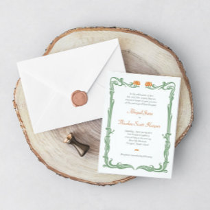 Art Nouveau Tulips Einladung