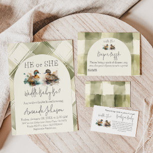 Elegant Waddle es sei Mallard Enck Gender Reveal Einladung