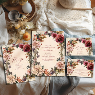 Einzigartige Viktorianische Royal Floral Wedding Einladung