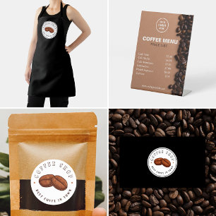 Benutzerdefiniertes Logo Black & White Coffee Shop Schürze