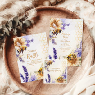 Vintage Mommy to Bee Yellow Lila Diapper Raffle Begleitkarte