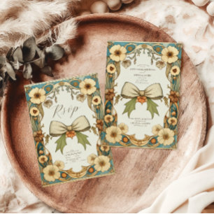 Chic Vintag floral Art Nouveau Hochzeit Save The Date