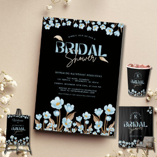 Vintages blaues Wasserfarben-Brautparty Wandteppich