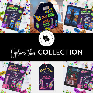 Arcade Birthday Party Foto Einladung