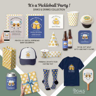 Dinks & Drinks Bier Tasse Pickleball Geburtstagspa Einladung