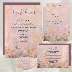 Wildblumen Hochzeitsempfang in Aquarellfarben Banner