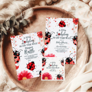 Boho Little Ladybug Babydusche Pappteller