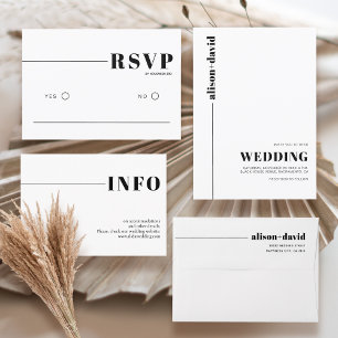 Schwarz-Weiß-Schick-Typografie Minimalistische Hoc RSVP Karte