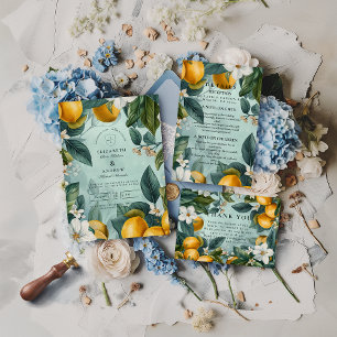 Zitrusgarten Botanische Hochzeit RSVP Karte