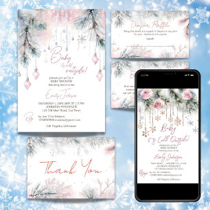 Baby es ist kalt draußen im Winter Baby Duschpadel Einladung