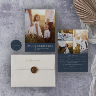 Moderner Chic   Weihnachtsjahr der Marine im Jahr  Feiertagskarte