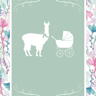 Llama Baby Shower Niedlich Pink Girl Mama Einladun Einladung