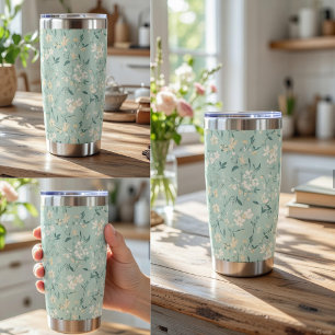 Weiches kleines Ditsy-Blumenmuster in Pastellfarbe Kissen