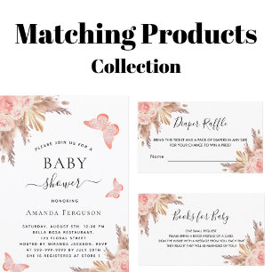 Rose Gold Pampas Baby Dusche Windel Preisgeld verl Begleitkarte