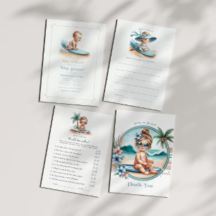 Baby an Bord Tropical Beach Themed Baby Dusche Dankeskarte
