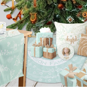 Grün frohe Weihnachts-Weihnachtsgrüße Foto-Karte Einladung