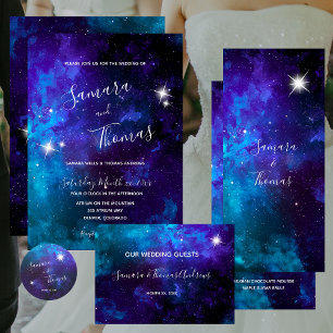 Star Light Blue Sky Wedding Begleitkarte