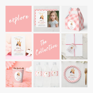 Kitten Meow Pink Crown Girl Kitty Cat Geburtstag Einladung