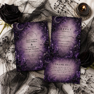 Gothic Purple Goth Hochzeit Einladung