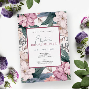 Elegante lila Blumen-Garten-Brautabschiedsparty Runder Aufkleber