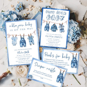 Blue Jean Baby Boy Shower Einladung