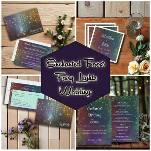 Fairy Lights Fantasy Enchanted Forest Wedding Dankeskarte