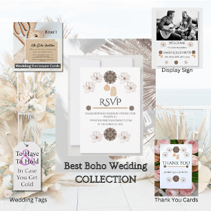 Landhochzeit-Floral-Boho-Hochzeitseinladung Einladung