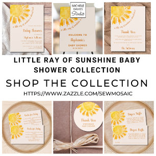 Ein kleiner Ray der Sonnenschein-Boho-Babydusche Einladung