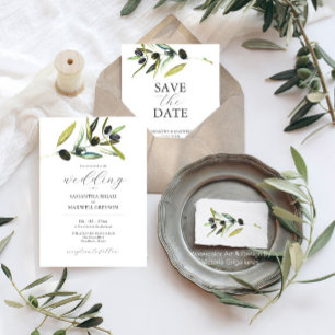 Zweite Hochzeit des botanischen Olive Einladung