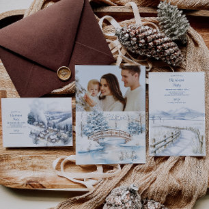 Watercolor Christmas Winter Wonderland Feiertagskarte