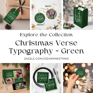 Green Christlich Weihnachtstypografie Holiday Foto Keramik Ornament