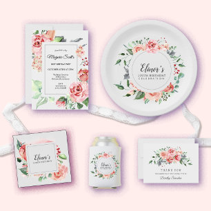 100. Geburtstag Elegant Rosa Rosenblüte Dosenkühler