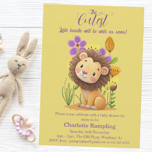 Lion Cub Baby Shower Classic Round Sticker