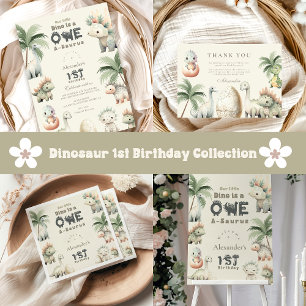 Dinosaur 1. Geburtstags-Party Dankeskarte