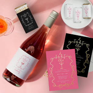 Eine etwas ältere White-Martini-Geburtstagsparty Folieneinladung