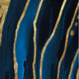 Hochzeitsfeier mit blauem und goldenem Foil Einladung