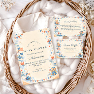 Patriotische Sterne und Streifen Baby Shower Einladung