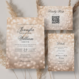 Elegantes Script Wedding Rose Gold Bokeh Lights Save The Date