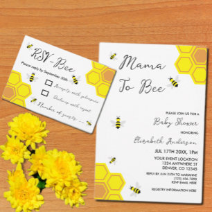 Bee Baby Shower RSVP Karte