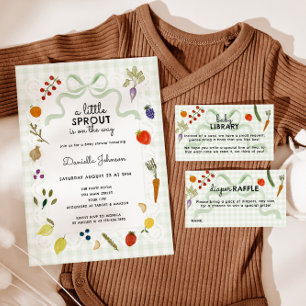 Farmers Market Gingham Bücher für Baby-Bibliothek Begleitkarte